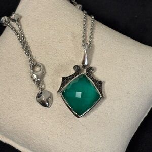Stephen Webster Silver Necklace with Green Gemstone